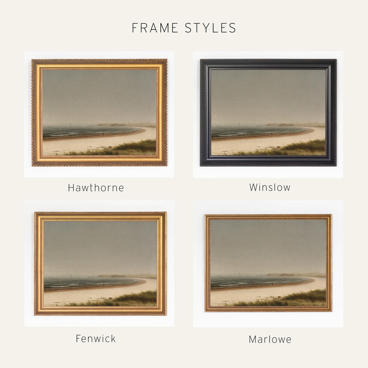 Beach Landscape Wall Art | Framed Coastal Painting | N17