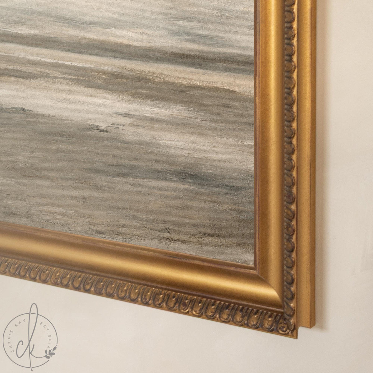 Christian Home Decor | Romans 8:39 Coastal Wall Art | Vintage Gold Framed | N37