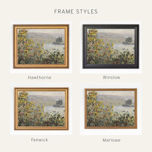 Flower Beds at Vetheuil | Monet Framed Print | Gold Framed Wall Art | N201