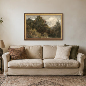 Impressionist Landscape Wall Art | Large Vintage Framed Landscape Painting | N92