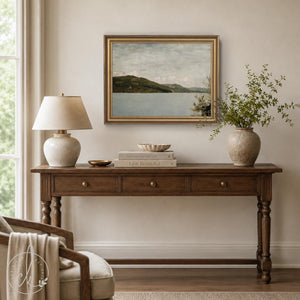 Lake Mountain Wall Art Print | Vintage Oil Painting | N56