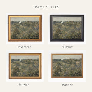 Framed Wall Artwork | Vintage Field Painting | N64