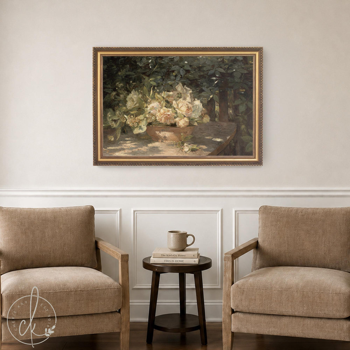 Antique Botanical Floral Still Life | Framed Vintage Flower Wall Art | N45