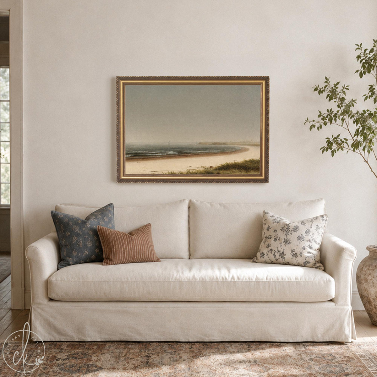Beach Landscape Wall Art | Framed Coastal Painting | N17