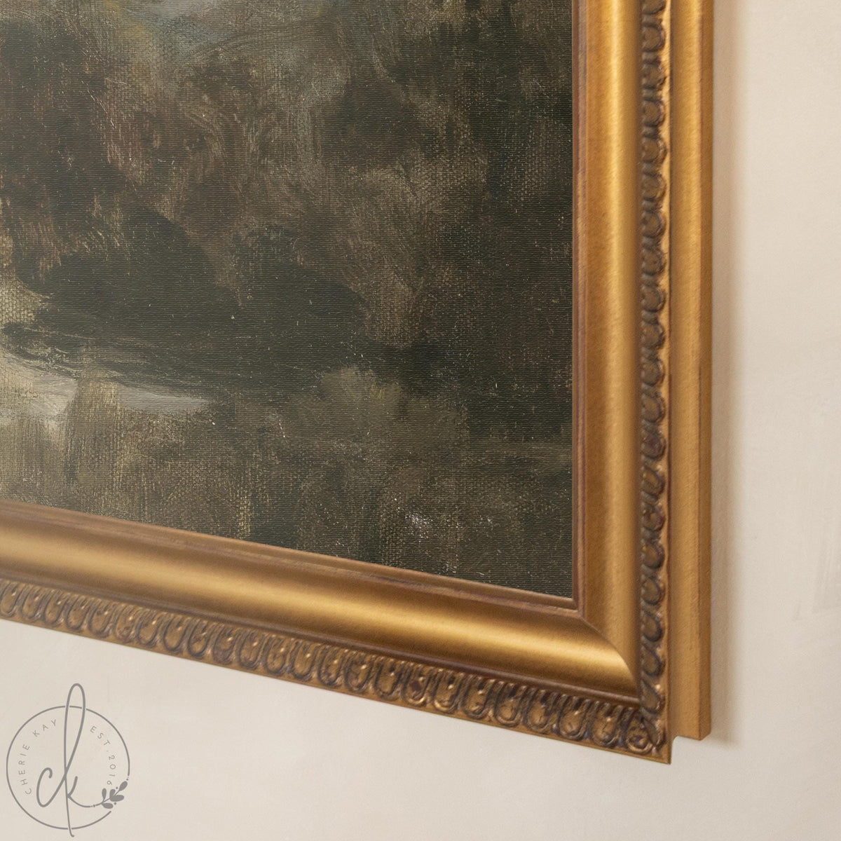 Impressionist Landscape Wall Art | Large Vintage Framed Landscape Painting | N92