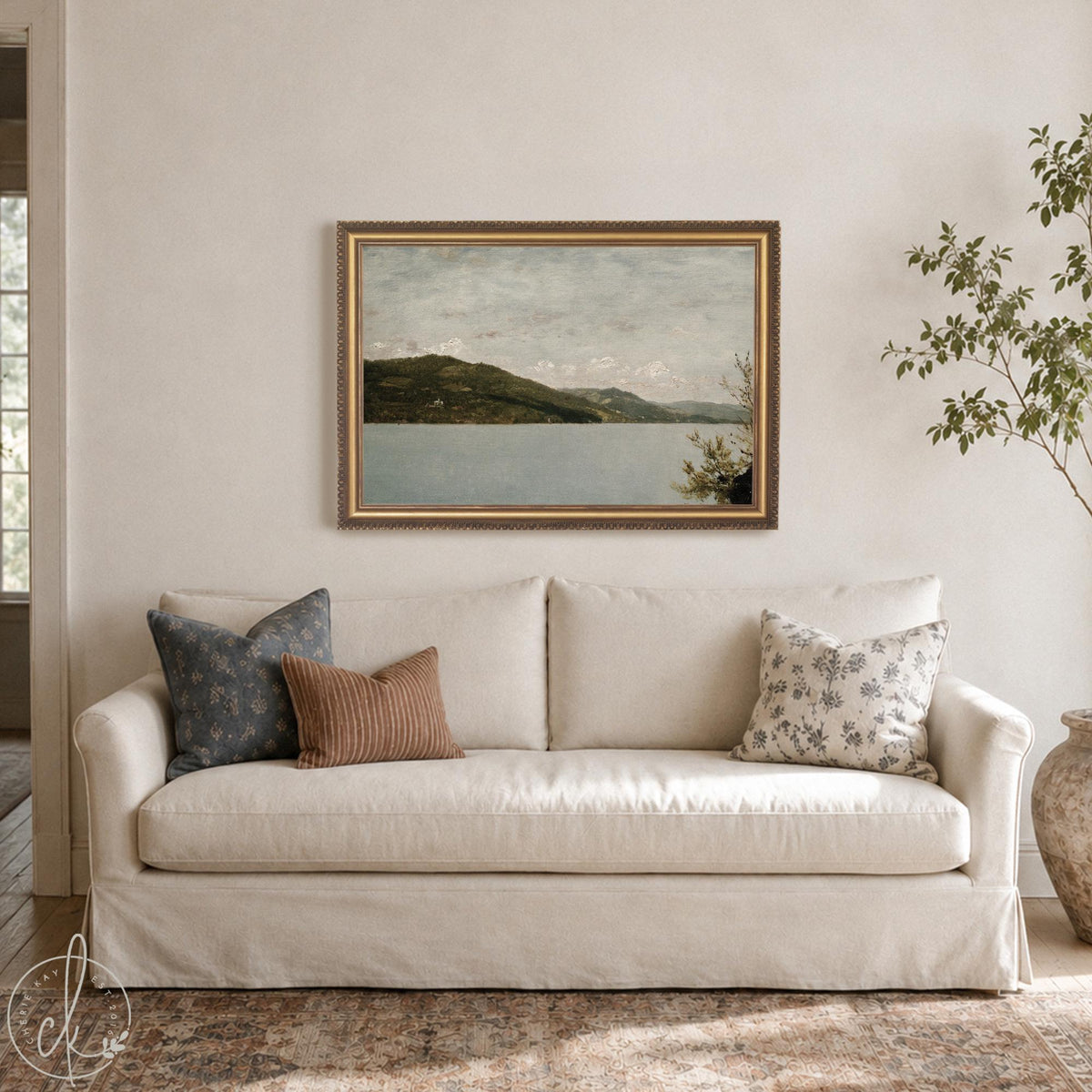 Lake Mountain Wall Art Print | Vintage Oil Painting | N56