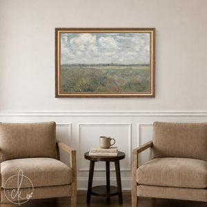 Wildflower Field Wall Art | Framed Landscape Painting | Large Nature Wall Decor | N69