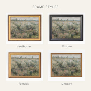 Monet Landscape Painting Framed Canvas | Banks of the Seine Vétheuil Wall Art | N8