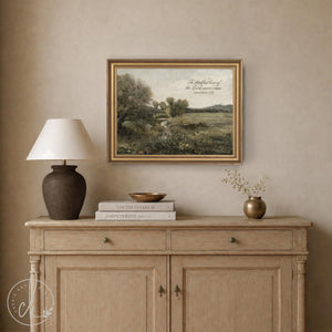 Scripture Wall Art | Lamentations 3:22 | Vintage Landscape Print | N88