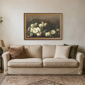 Vintage Floral Art Print with Frame | Large Framed Flower Painting | N2