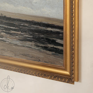 Vintage Seascape Painting | Abstract Beach Oil Painting | N243