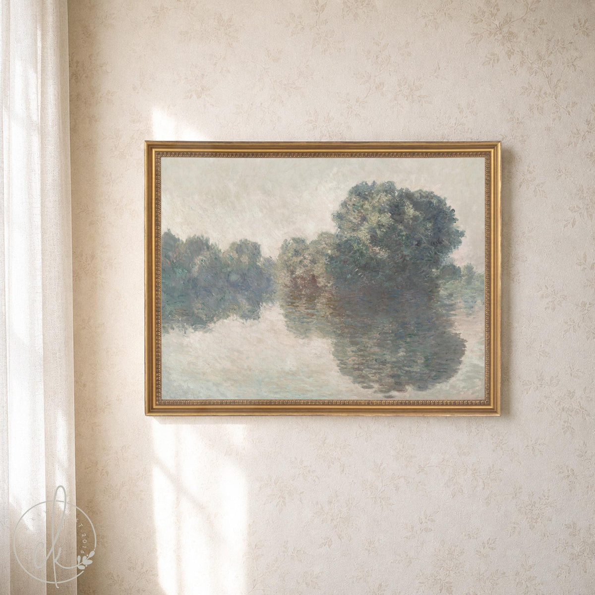 Monet Canvas Print | The Seine at Giverny | Framed Impressionist River Landscape Wall Art | N53