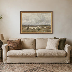 Vintage Christian Wall Art with John 10 Scripture | Shepherd and Sheep Wall Art | N46