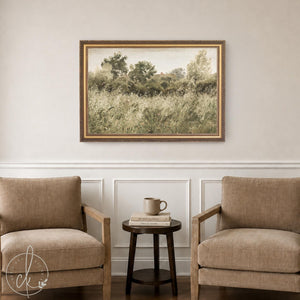 Large Framed Wall Art | Green Grass Field In The Summer | N54