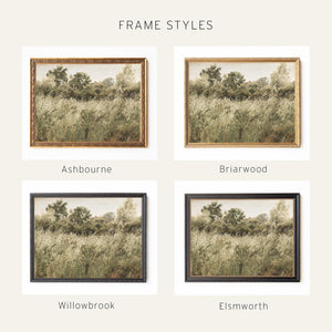Large Framed Wall Art | Green Grass Field In The Summer | N54