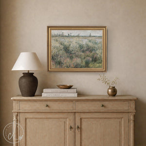 Monet Landscape Painting Framed Canvas | Banks of the Seine Vétheuil Wall Art | N8