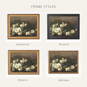 Vintage Floral Art Print with Frame | Large Framed Flower Painting | N2