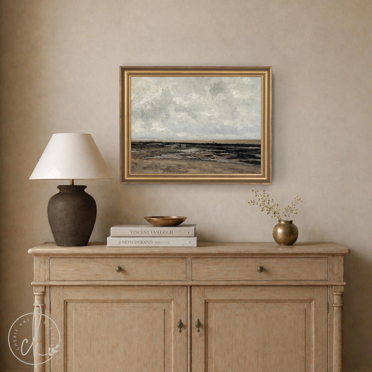 Vintage Seascape Painting | Abstract Beach Oil Painting | N243