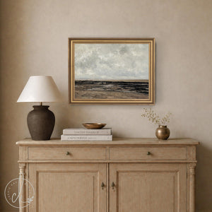 Vintage Seascape Painting | Abstract Beach Oil Painting | N243
