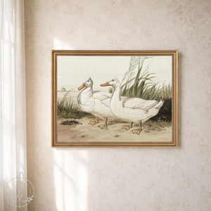 Duck Painting in Vintage Gold Frame | Bird Wall Art | N235