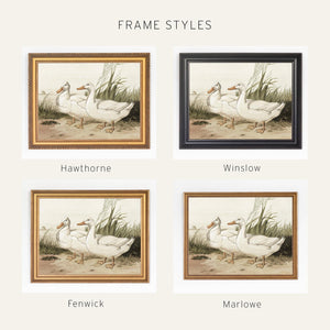 Duck Painting in Vintage Gold Frame | Bird Wall Art | N235