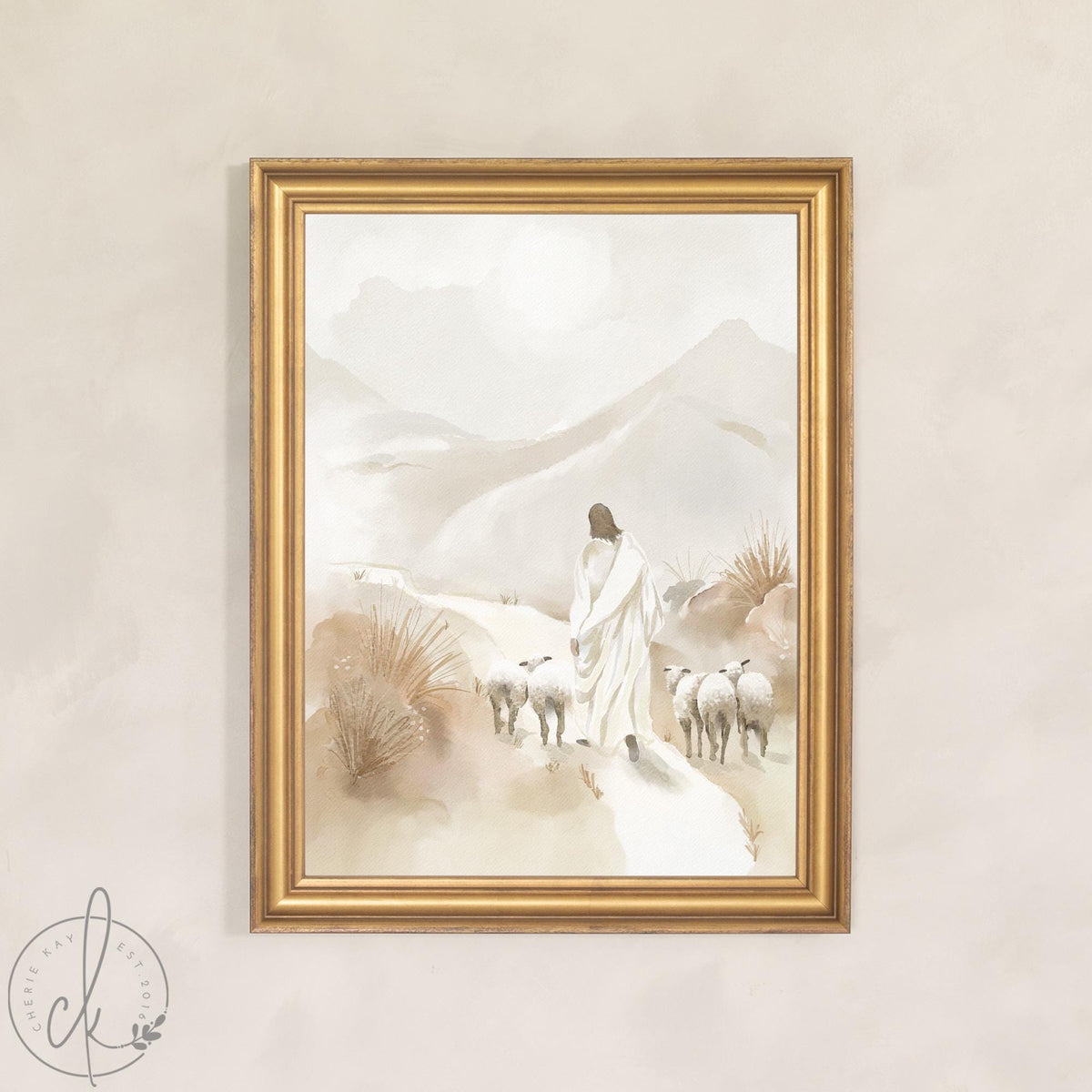 Jesus Painting Wall Decor | Christian Wall Art | Shepherd Painting Framed | N32