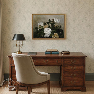 Vintage Floral Artwork | Antique Gold Framed Canvas Art | N89