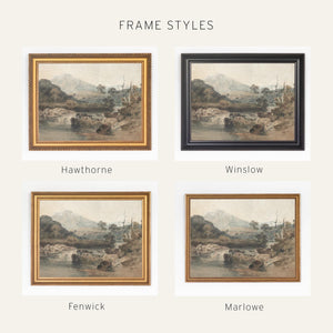 Vintage Framed Wall Art | Neutral Mountain Wall Art | N44