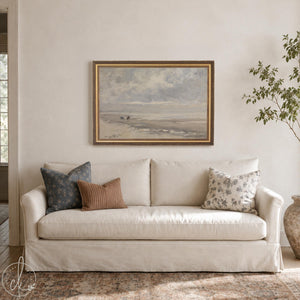 Vintage Coastal Art | Framed Beach Landscape Wall Decor | N11