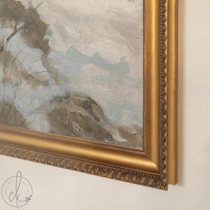 Framed Landscape Art | Vintage Tree Painting in Ornate Gold Frame | Large Canvas Wall Art | N76