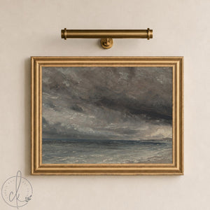 Stormy Ocean Painting | Large Framed Seascape Coastal Wall Art for Living Room | N18