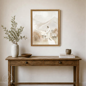 Jesus Painting Wall Decor | Christian Wall Art | Shepherd Painting Framed | N32