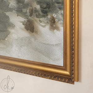 Christmas Wall Art | Winter Watercolor Landscape | Framed Pine Tree Decor | N200