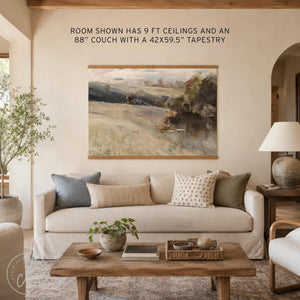Abstract Landscape Art | Large Canvas Wall Tapestry | Neutral Decor | T96