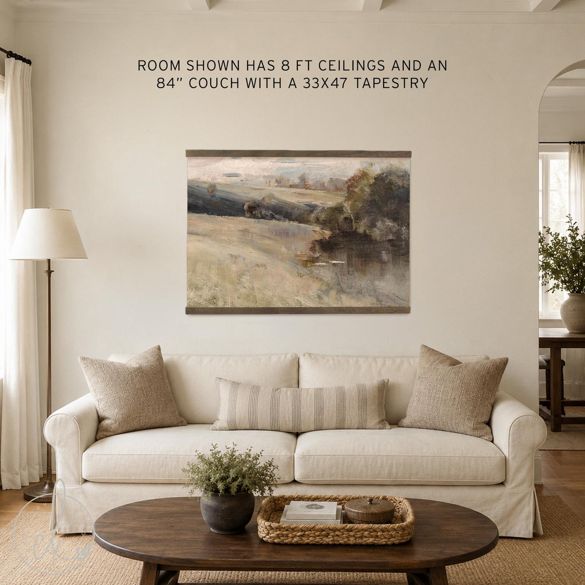 Abstract Landscape Art | Large Canvas Wall Tapestry | Neutral Decor | T96