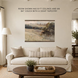 Abstract Landscape Art | Large Canvas Wall Tapestry | Neutral Decor | T96