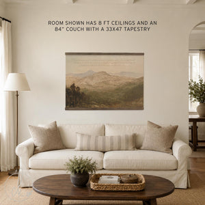 Scripture Wall Art | Psalm 95:1-4 Mountain Landscape Canvas Tapestry | T101