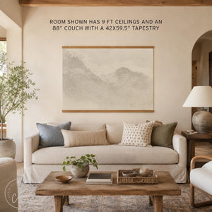 Christian Canvas Wall Art | Psalm 121 Mountain Landscape | Large Scripture Tapestry | T121