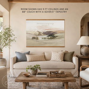 Christian Wall Art | Lamentations 3:22 Landscape Canvas Tapestry | T119