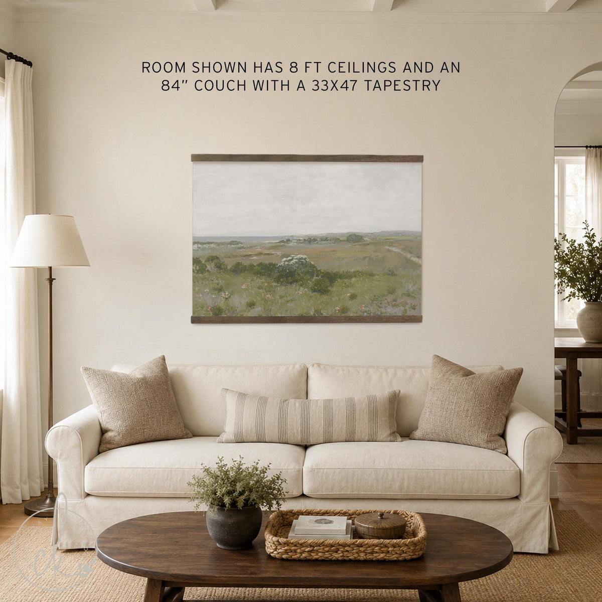 Scripture Wall Hanging | Romans 15:13 Christian Canvas Tapestry | Large Landscape Wall Art | T125