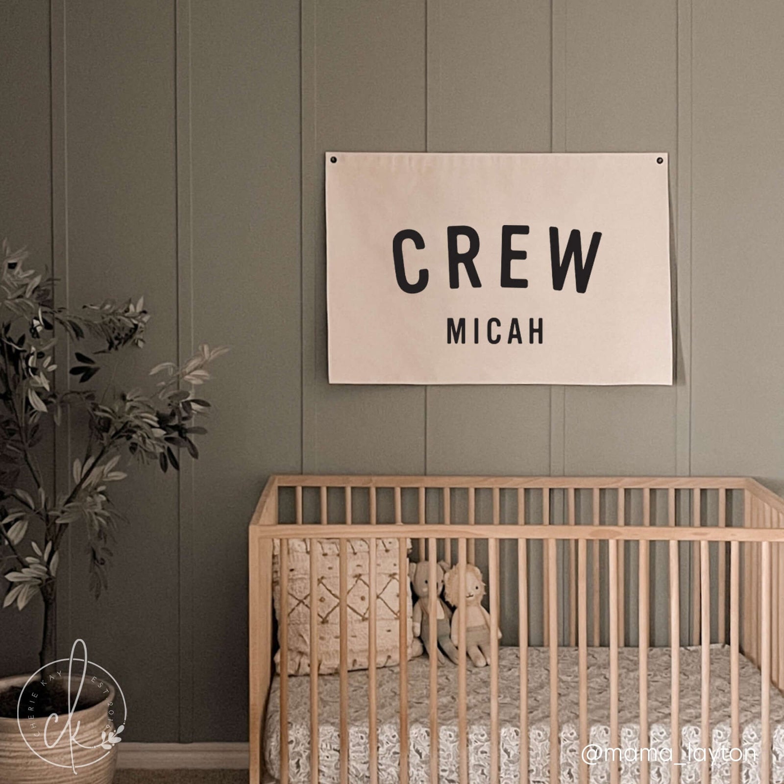personalized baby name canvas flag