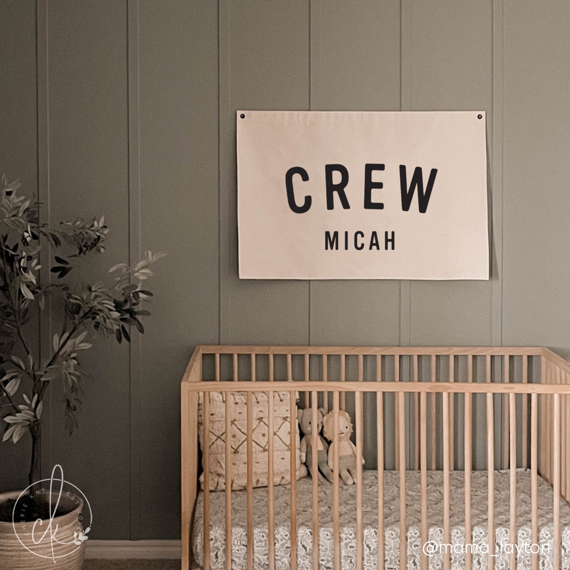 personalized baby name canvas flag