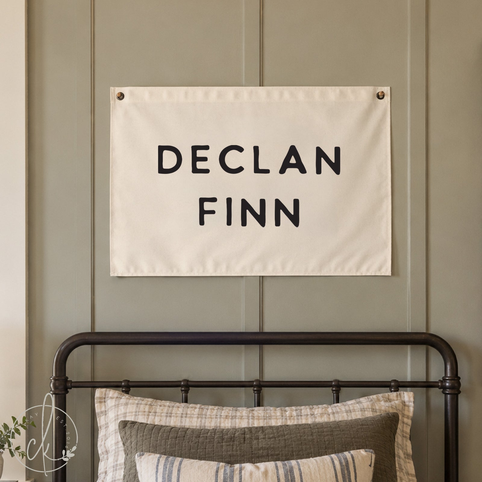 Boy Name Flag | Canvas Art | Kids Room Decor | Name Sign | Wall Hanging
