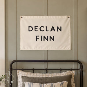 Boy Name Flag | Canvas Art | Kids Room Decor | Name Sign | Wall Hanging