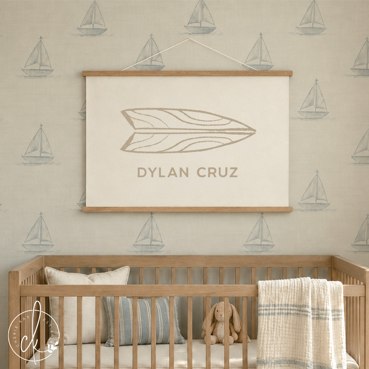 Personalized Coastal Surfboard Canvas |  Dylan Cruz | 36