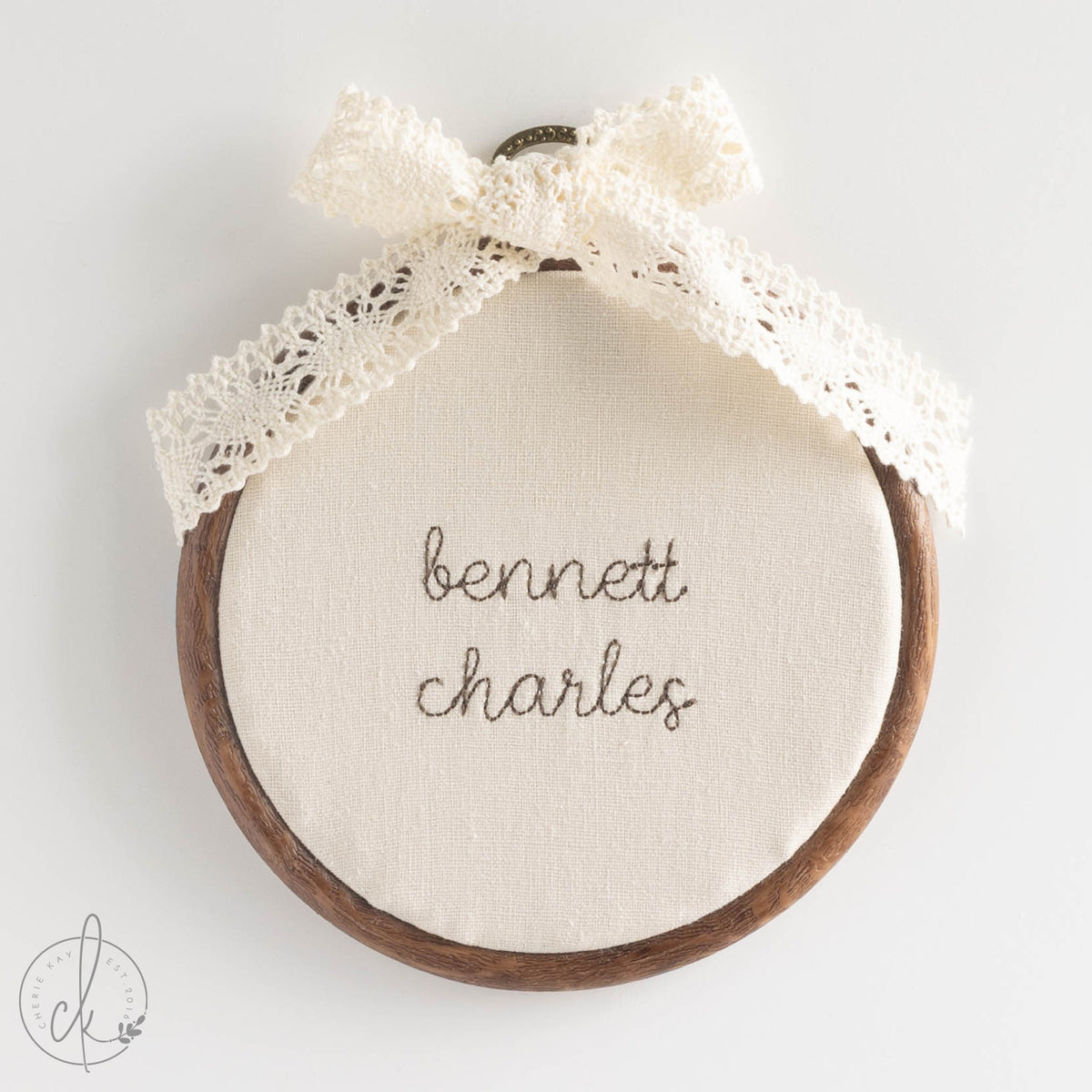 Personalized Nursery Decor | Embroidered Name Sign Hoop | New Baby Gift | E2