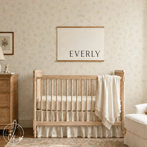 Custom Nursery Decor | Personalized Name Canvas Banner | Baby Wall Art for Kids Room | Everly