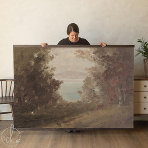 Extra large fall scene painting wall art, oversized autumn landscape canvas for living room decor