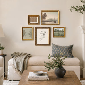 Framed Wall Art Set | Vintage Landscape & Botanical Prints | Ornate Gold Frame Gallery Wall Decor | G11