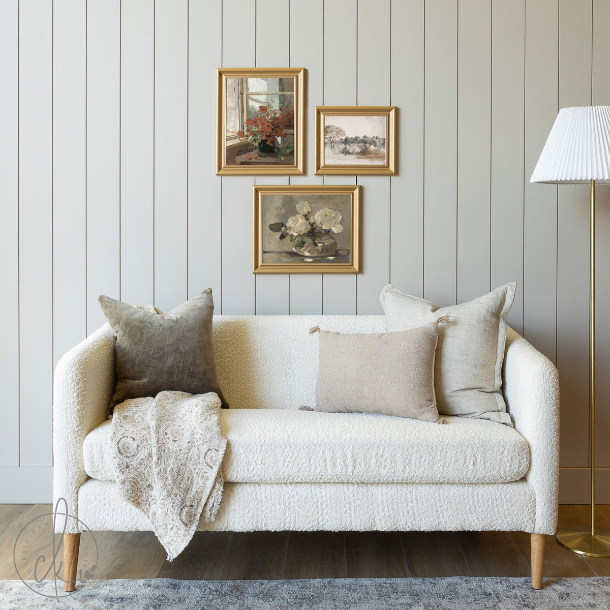 Elegant Vintage Gallery Wall Set | Curated Vintage Paintings for Living Room | G12